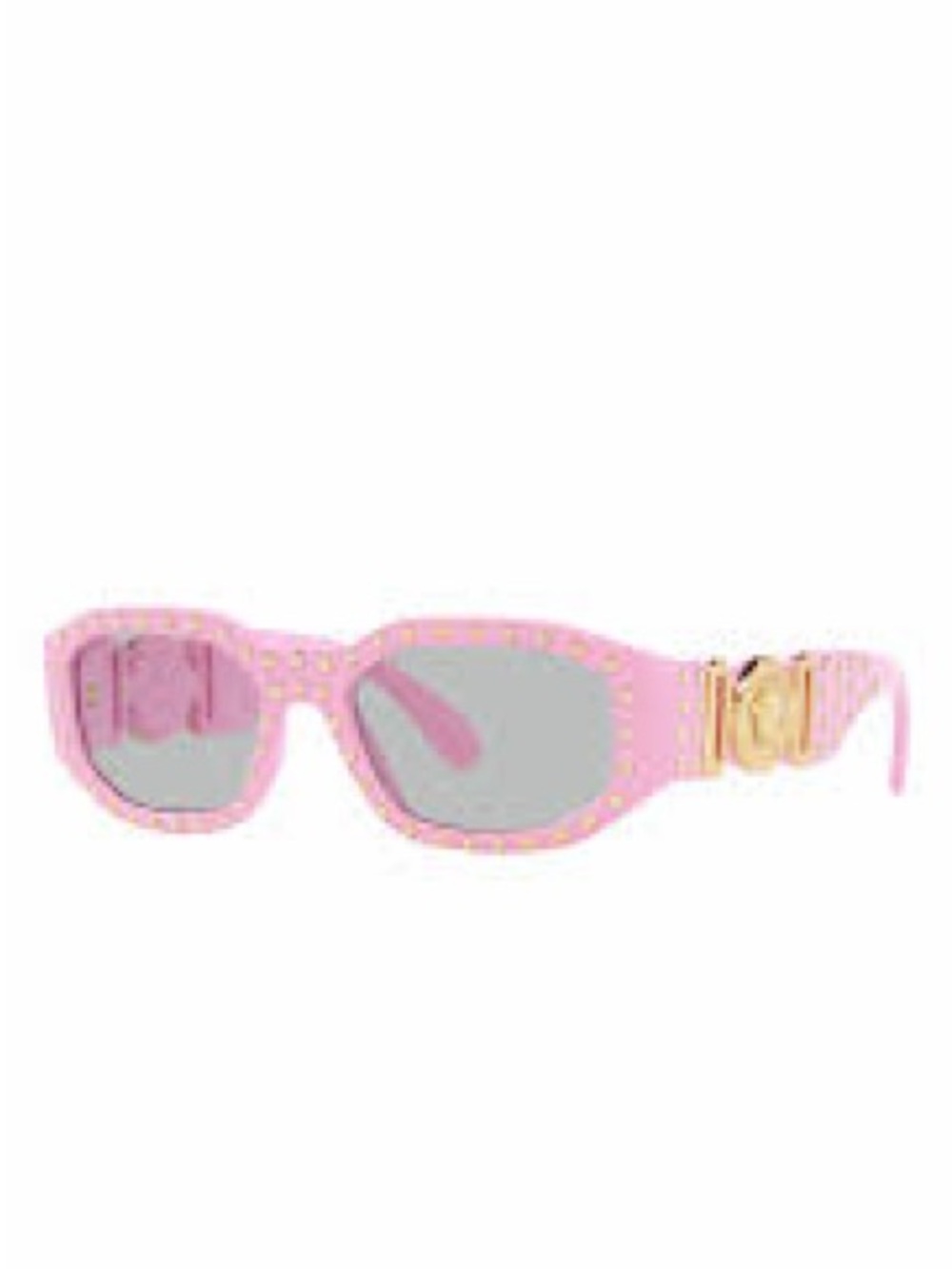 Versace Pink Rectangular Sunglasses with Gold Accent
